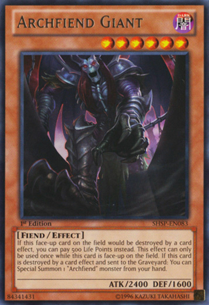 Archfiend Giant - SHSP-EN083 - Rare - 1st Edition - YuGiOh