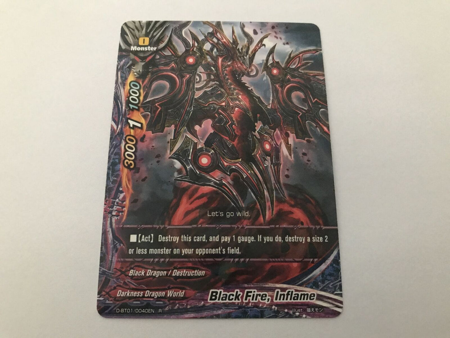 Black Fire, Inflame Rare D-BT01/0040EN R Buddyfight