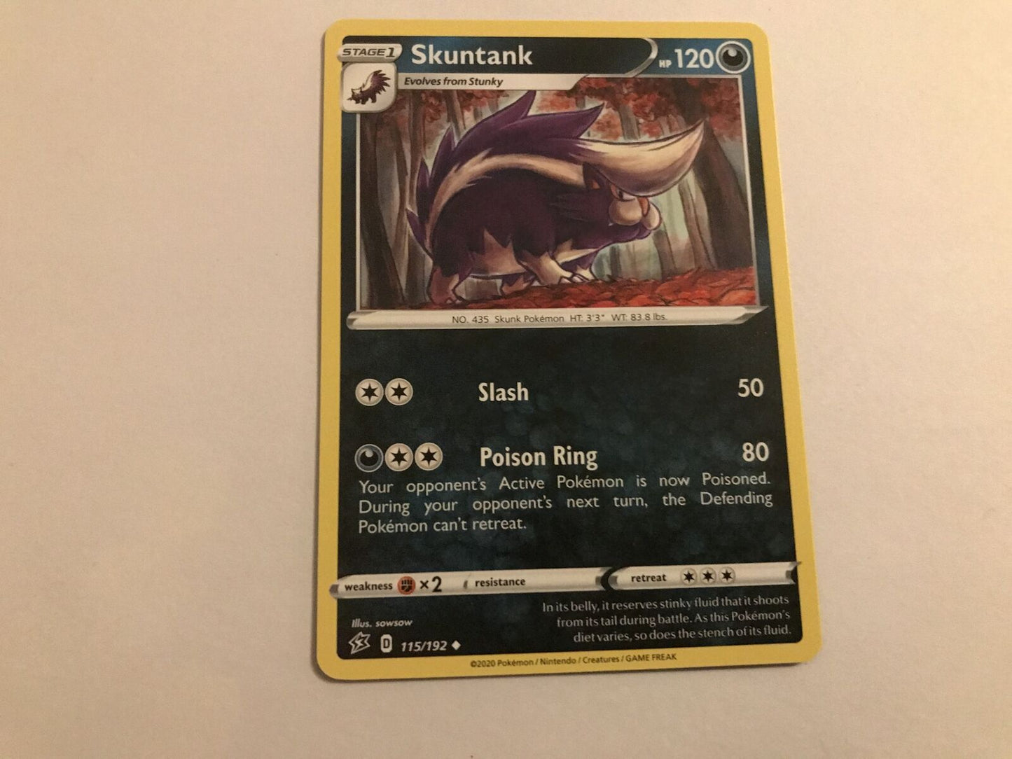 Skuntank 115/192 Uncommon Sword & Shield: Rebel Clash