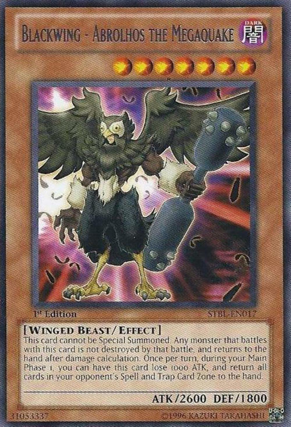 Blackwing - Abrolhos the Megaquake - STBL-EN017 - Rare - 1st Edition - YuGiOh