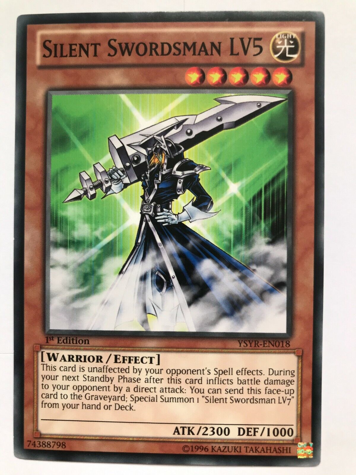 Silent Swordsman LV5 - YSYR-EN018 - Common - 1st Edition - YuGiOh