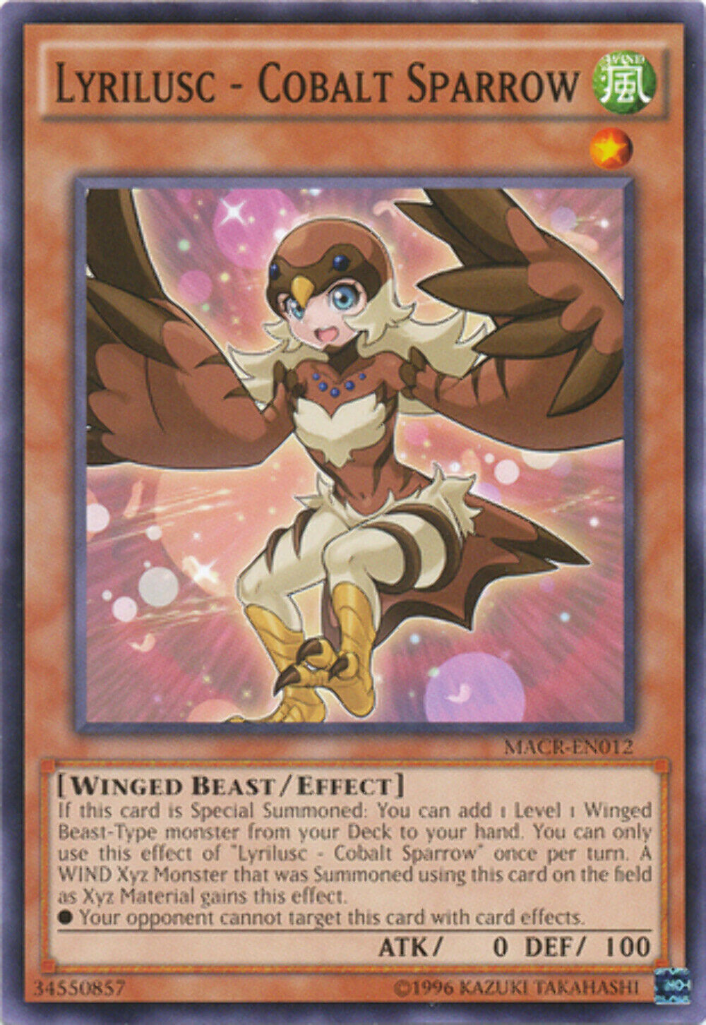 Lyrilusc - Cobalt Sparrow - MACR-EN012 - Common - 1st Edition - YuGiOh