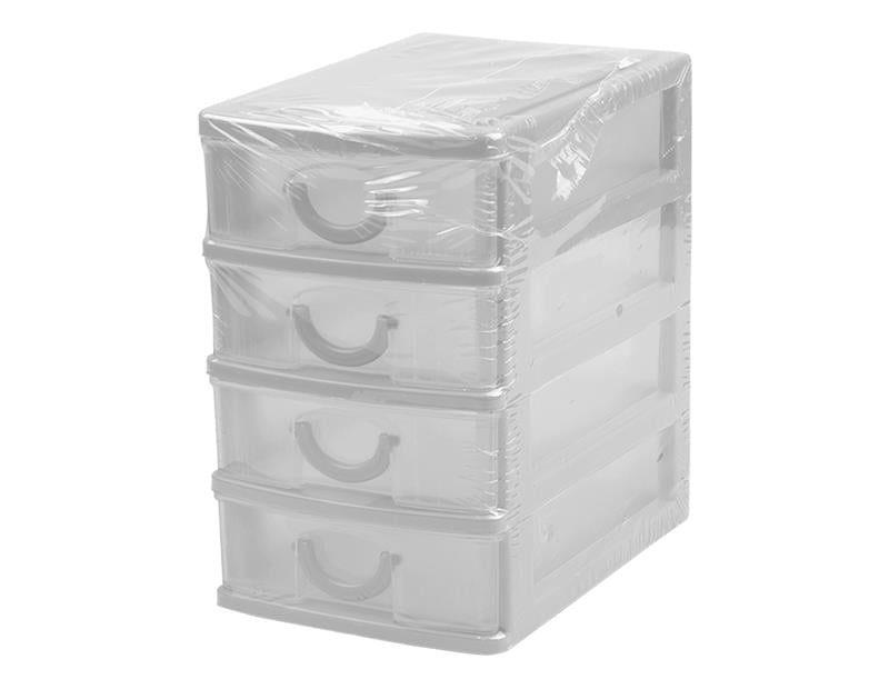 4 Tier Free Standing Desk Top Office Mini Draw Storage Jewellery Box