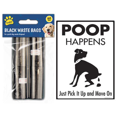 Kingdom Durable Dog Poo Bags Pack of 4 240 Bags - Black