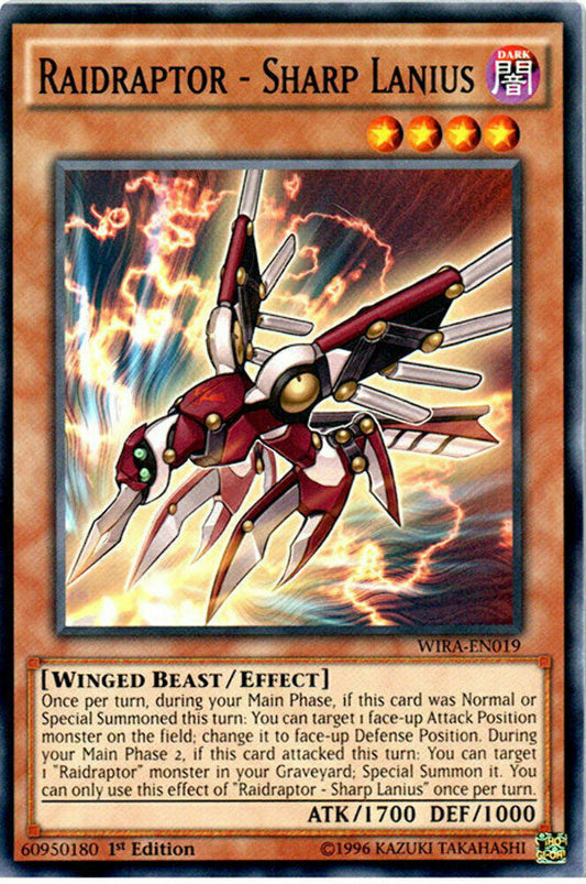Raidraptor - Sharp Lanius - WIRA-EN019 - Common - 1st Edition - YuGiOh