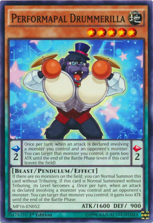 Performapal Drummerilla - MP16-EN052 - Common - 1st Edition - YuGiOh