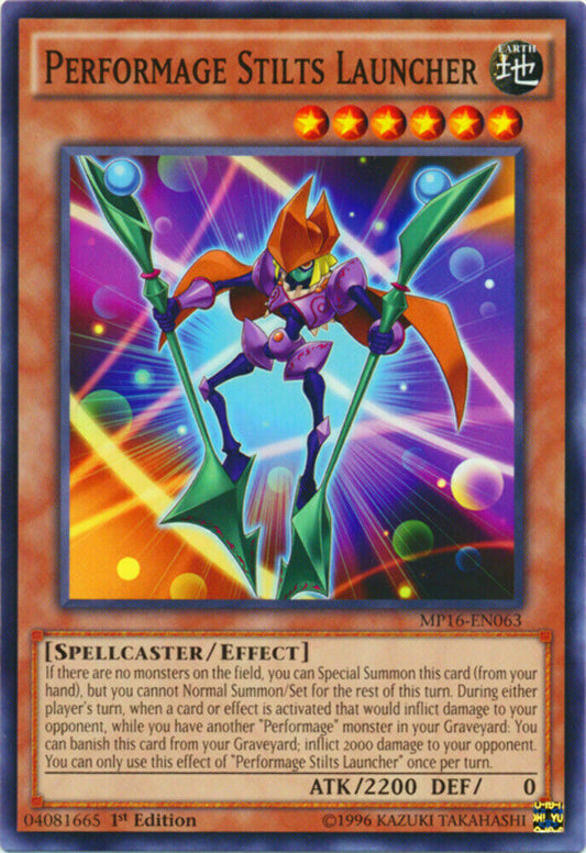 Performage Stilts Launcher - MP16-EN063 - Common - 1st Edition - YuGiOh