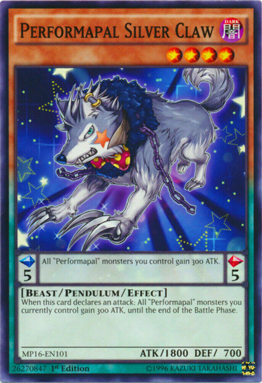 Performapal Silver Claw - MP16-EN101 - Common - 1st Edition - YuGiOh