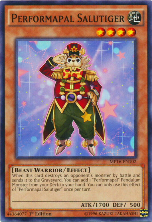 Performapal Salutiger - MP16-EN102 - Common - 1st Edition - YuGiOh