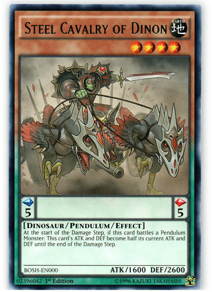 Steel Cavalry of Dinon - BOSH-EN000 - Rare - 1st Edition - YuGiOh