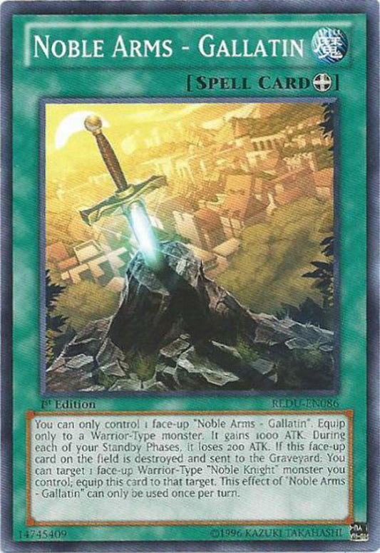 Noble Arms - Gallatin - REDU-EN086 - Common - Unlimited Edition- YuGiOh