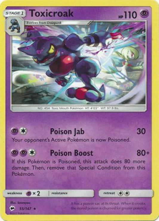 Toxicroak - 55/147 - Rare - Pokemon Burning Shadows