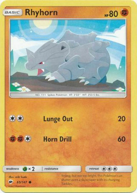 Rhyhorn - 65/147 - Common - Pokemon Burning Shadows