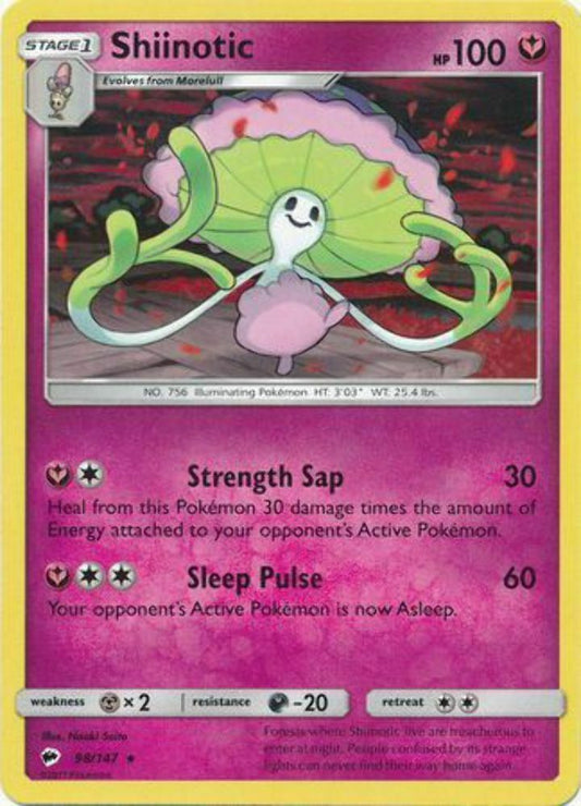 Shiinotic - 98/147 - Rare - Pokemon Burning Shadows
