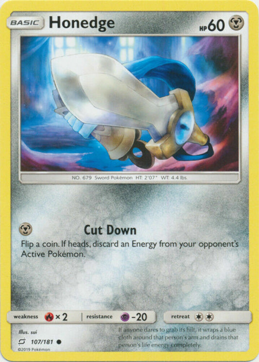 Honedge - 107/181 - Common - Pokemon Sun & Moon: Team UP