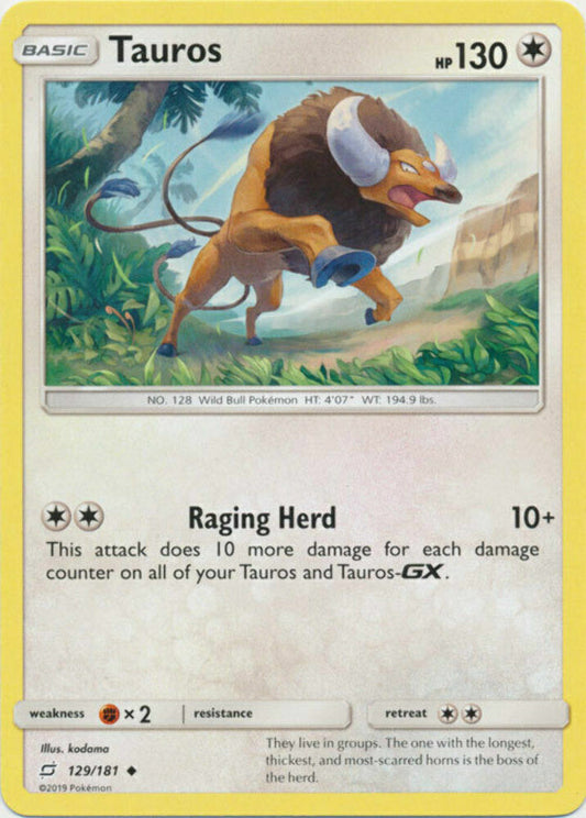 Tauros - 129/181 - Uncommon - Pokemon Sun & Moon: Team UP