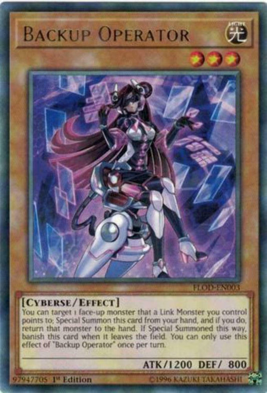 Backup Operator - FLOD-EN003 - Rare - 1st Edition - YuGiOh