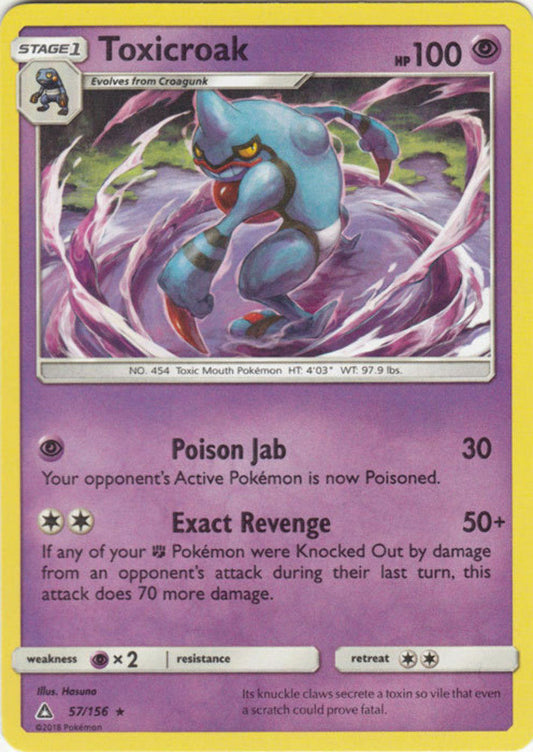 Toxicroak - 57/156 - Rare - Pokemon Ultra Prism