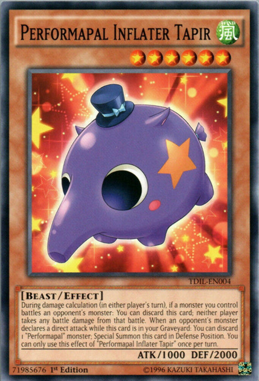 Performapal Inflater Tapir - TDIL-EN004 - Common - 1st Edition - YuGiOh