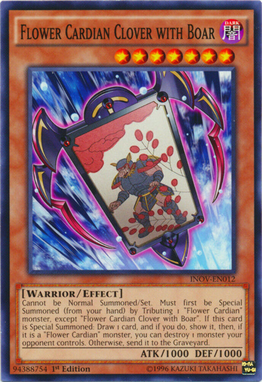 Flower Cardian Clover with Boar - INOV-EN012 - Common - 1st Edition - YuGiOh