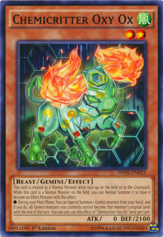 Chemicritter Oxy Ox - INOV-EN025 - Common - 1st Edition - YuGiOh