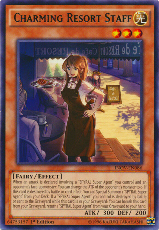 Charming Resort Staff - INOV-EN086 - Rare - 1st Edition - YuGiOh