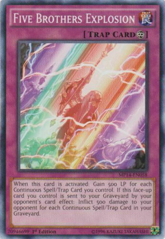 Five Brothers Explosion - MP14-EN058 - Common - 1st Edition - YuGiOh