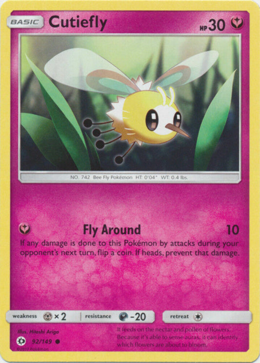 Cutiefly - 92/149 - Common - Pokemon Sun and Moon Base set