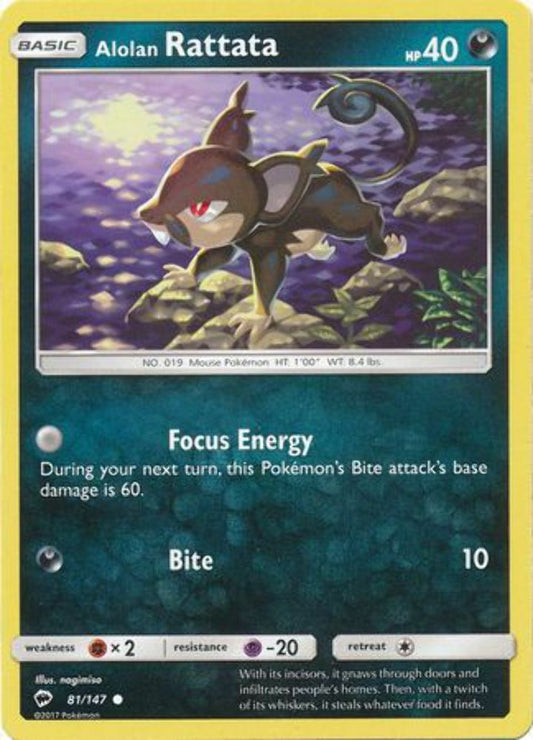 Alolan Rattata - 81/147 - Common - Pokemon Burning Shadows