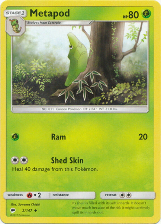 Metapod - 2/147 - Uncommon - Pokemon Burning Shadows
