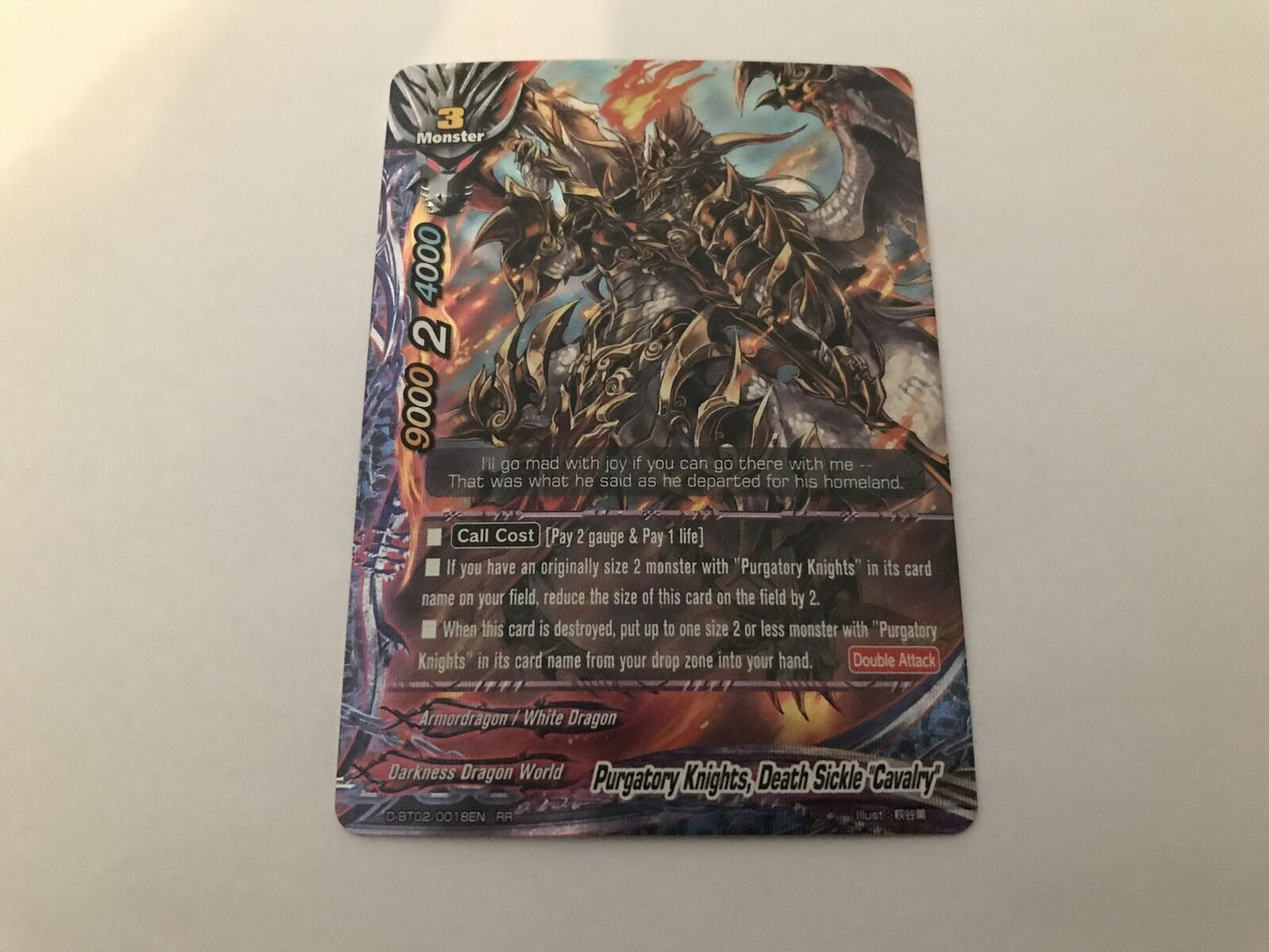 Purgatory Knights, Death Sickle Cavalry Rare Holo D-BT02/0018EN RR Buddyfight