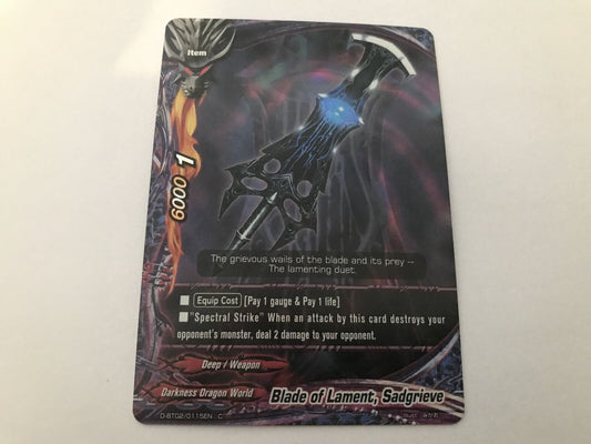 Blade Of Lament, Sadgrieve Common Holo D-BT02/0115EN C Buddyfight