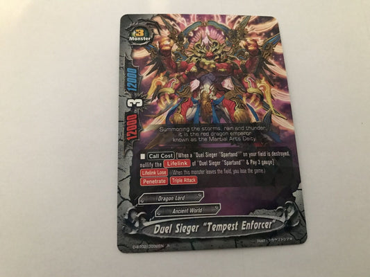 Duel Sieger Tempest Enforcer Rare Holo D-BT02/0032EN R Buddyfight