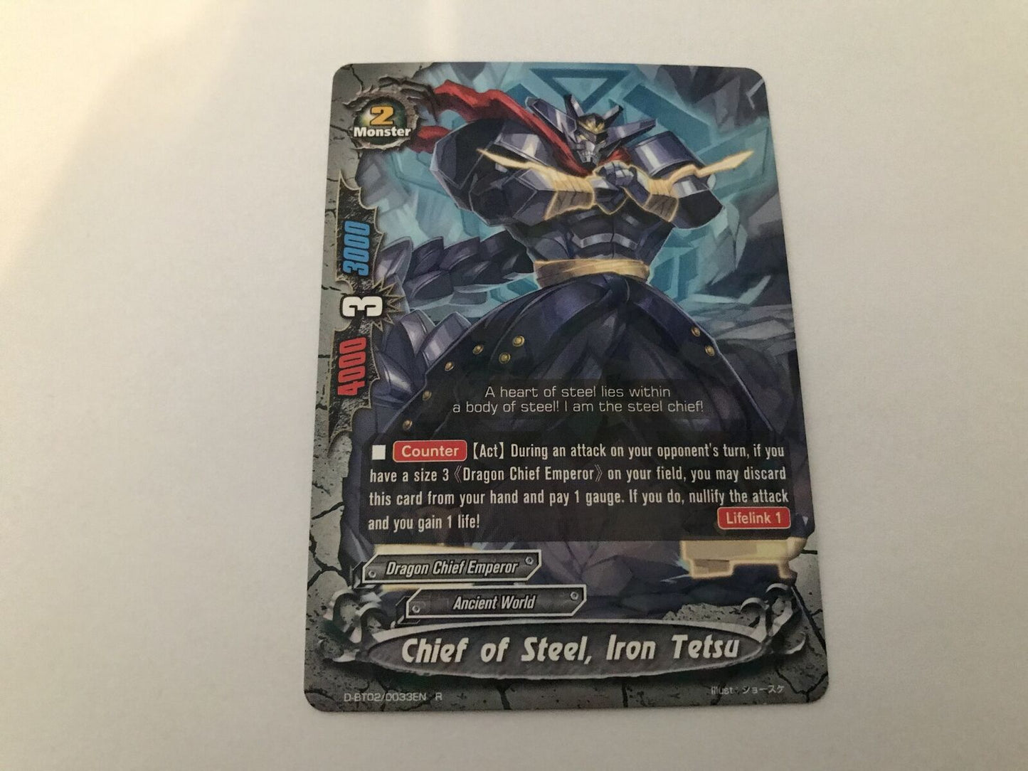 Chief Of Steel, Iron Tetsu Rare Holo D-BT02/0033EN R Buddyfight