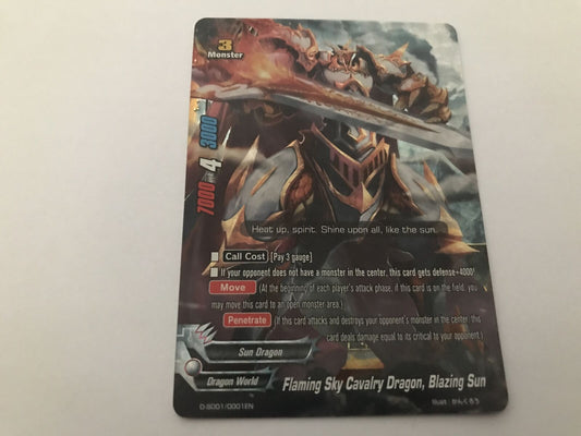 Flaming Sky Cavalry Dragon, Blazing Sun Rare Holo D-SD01/0001EN Buddyfight