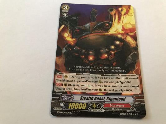 Stealth Beast, Gigantoad Common BT09/044EN C Cardfight Vanguard