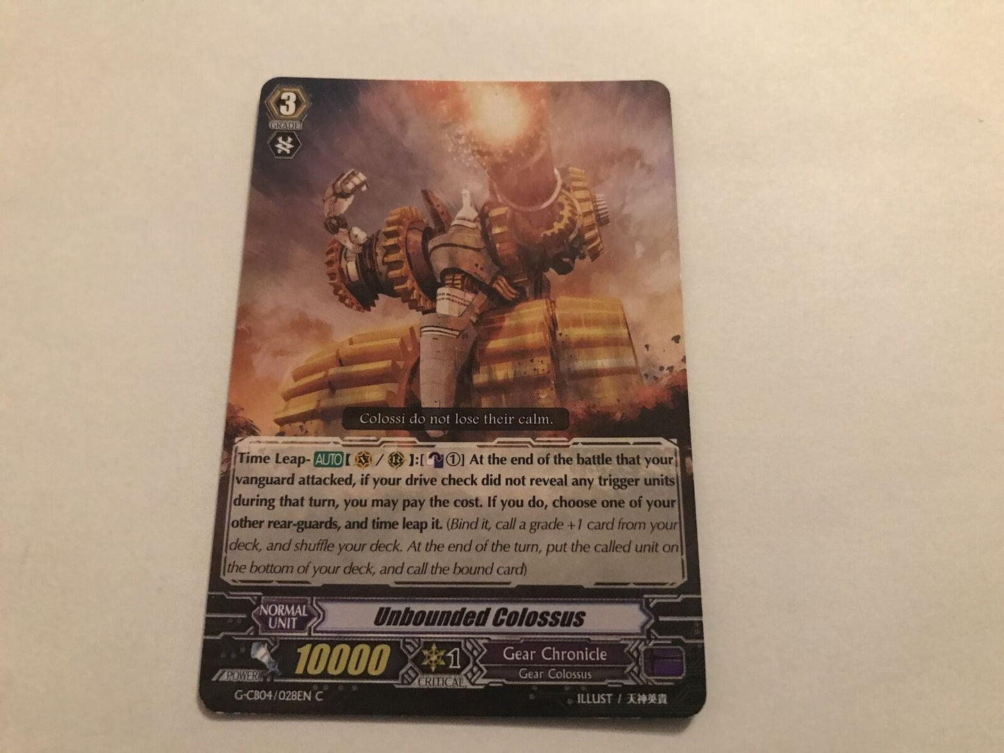 Unbounded Colossus Common G-CB04/028EN C Cardfight Vanguard