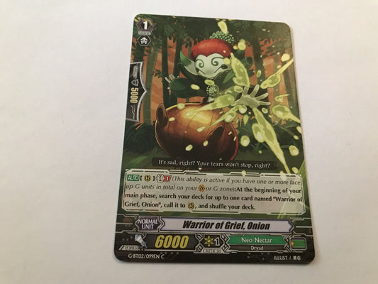 Warrior Of Grief, Onion Common G-BT02/099EN C Cardfight Vanguard