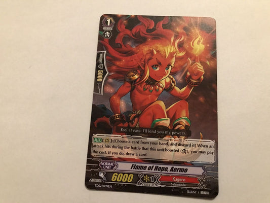 Flame Of Hope, Aermo TD02/009EN Cardfight Vanguard