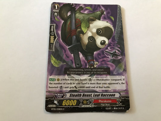 Stealth Beast, Leaf Raccoon Common BT05/058EN C Cardfight Vanguard
