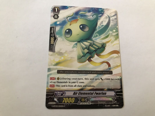 Air elemental Fwarlun Common G-BT03/104EN C Cardfight Vanguard