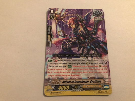 Knight Of Ironcluster, Craiftine Common G-BT09/064EN C Cardfight Vanguard