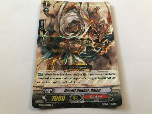 Desert Gunner, Raien Rare Holo BT06/039EN R Cardfight Vanguard