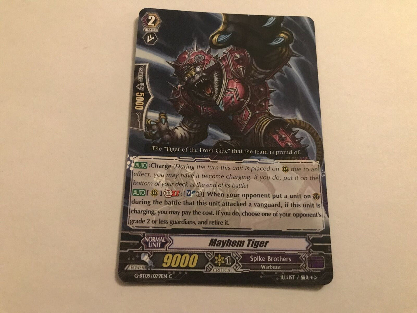 Mayhem Tiger Common G-BT09/079EN C Cardfight Vanguard