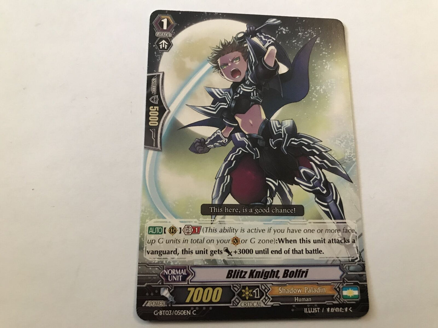 Blitz Knight, Bolfri Common G-BT03/050EN C Cardfight Vanguard