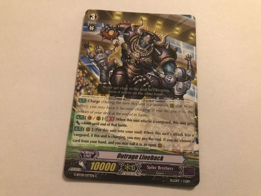 Outrage Lineback Common G-BT09/077EN C Cardfight Vanguard