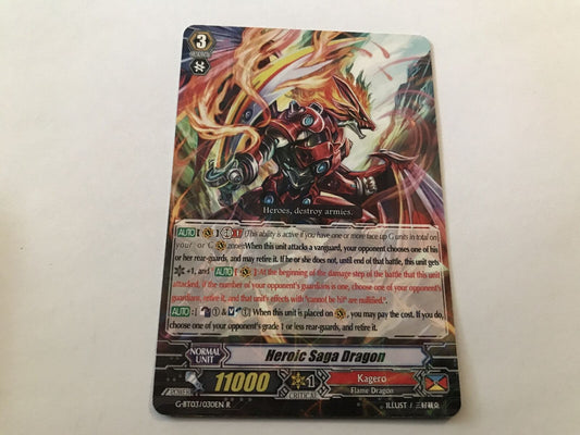 Heroic Saga Dragon Rare Holo G-BT03/030EN R Cardfight Vanguard