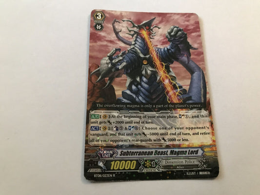 Subterranean Beast, Magma Lord Rare Holo BT08/023EN R Cardfight Vanguard