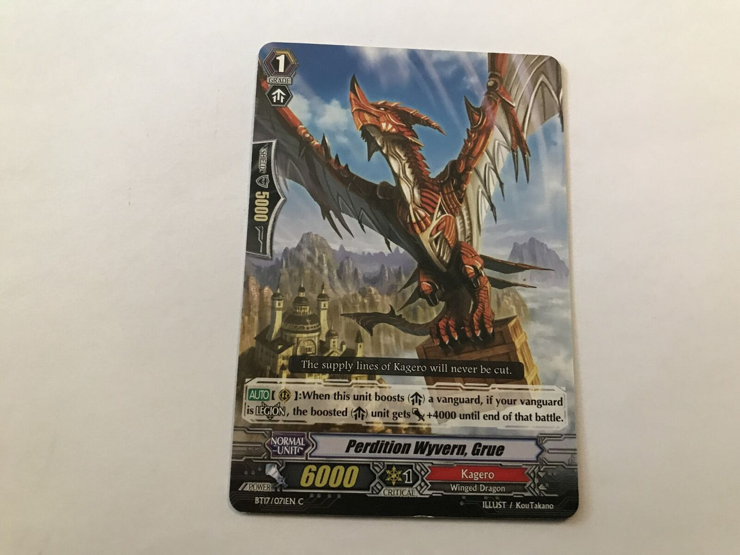 Perdition Wyvern, Grue Common BT17/071EN C Cardfight Vanguard