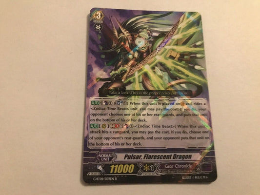 Pulsar, Flarescent Dragon Rare Holo G-BT09/039EN R Cardfight Vanguard